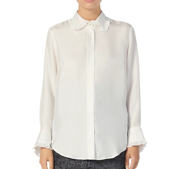 Taina Ruffled Silk Blouse - Picture 1 of 10